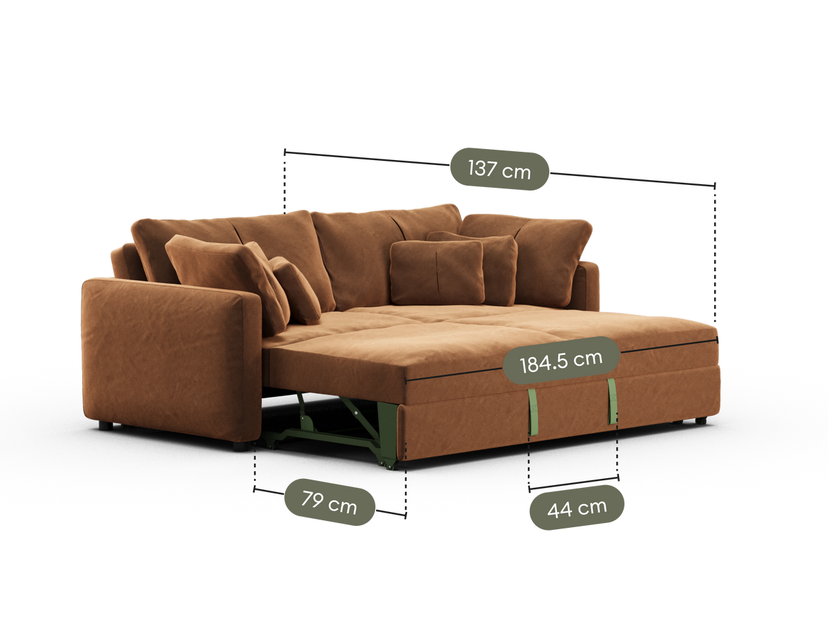 Paddo Sofa Bed - Burnt Butter (Velvet) / 3.5-Seater (King)