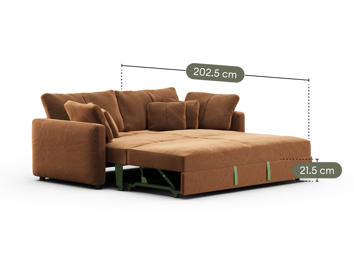 Paddo Sofa Bed - Burnt Butter (Velvet) / 3.5-Seater (King)
