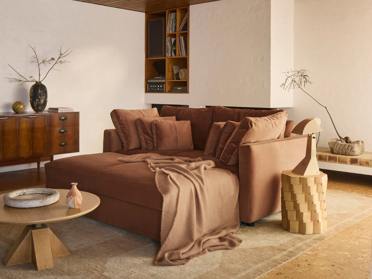 Paddo Sofa Bed - Burnt Butter (Velvet) / 3-Seater (Queen)