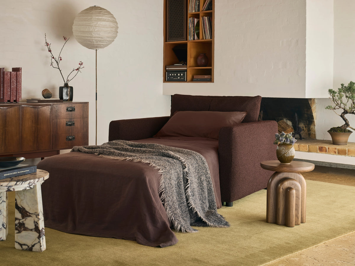 Paddo Sofa Bed - Burnt Mulberry (Luxe edition) / 1.5-Seater (Single)