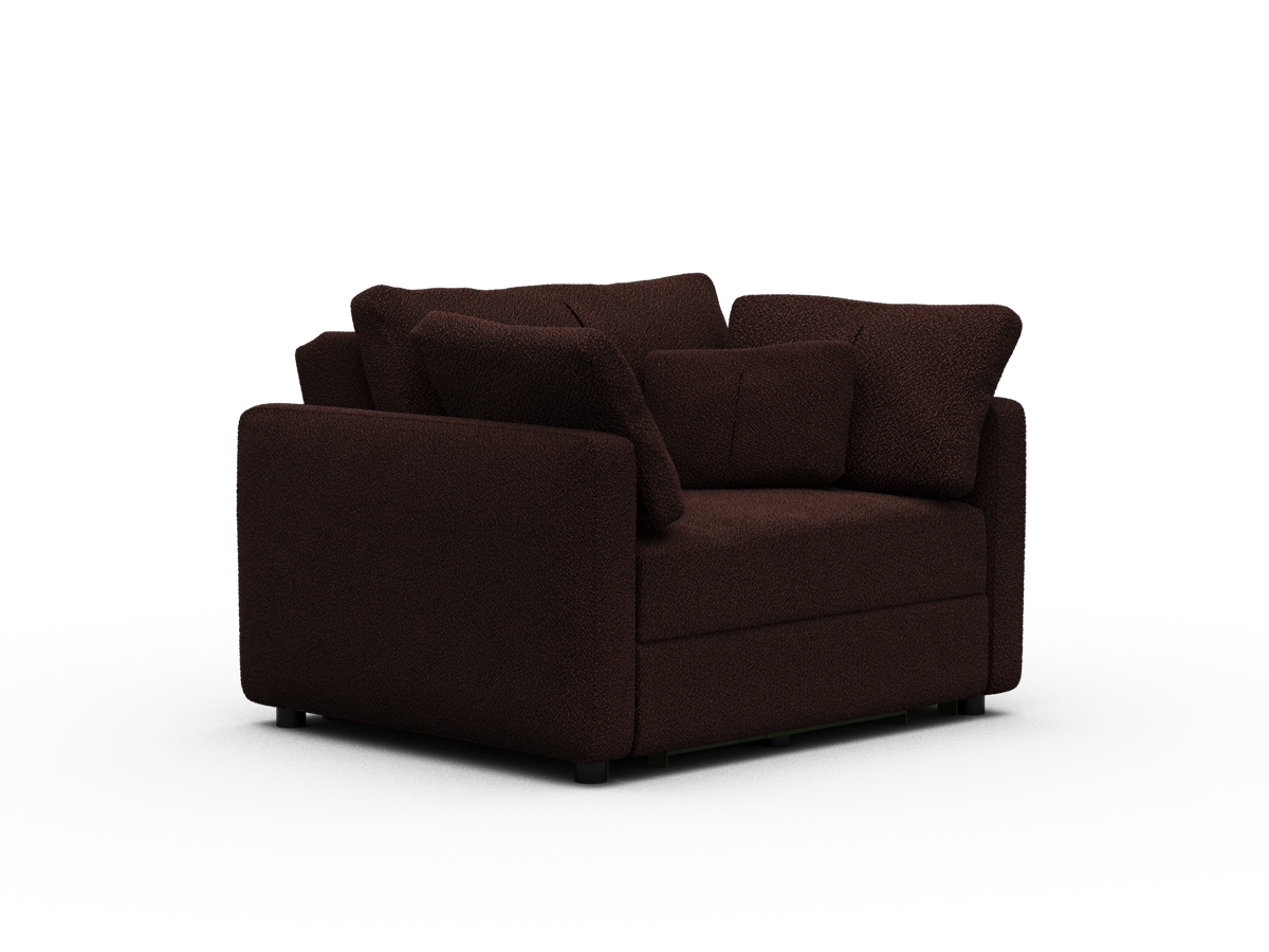 Paddo Sofa Bed - Burnt Mulberry (Luxe edition) / 1.5-Seater (Single)