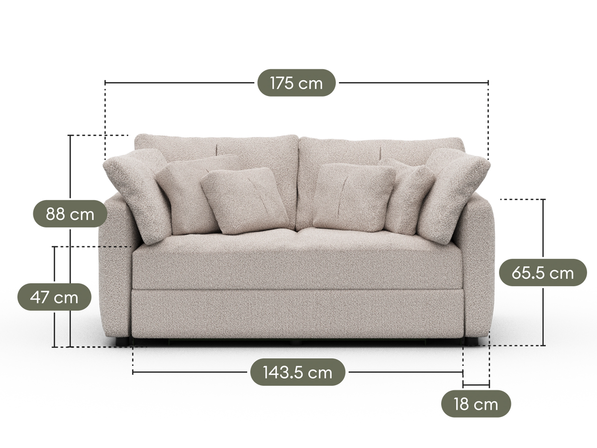 Paddo Sofa Bed - Cliff Dive (Luxe edition) / 2.5-Seater (Double)