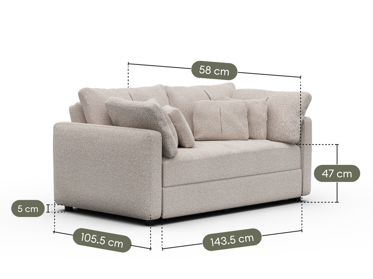 Paddo Sofa Bed - Cliff Dive (Luxe edition) / 2.5-Seater (Double)