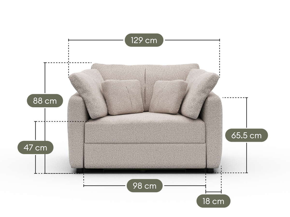 Paddo Sofa Bed - Cliff Dive (Luxe edition) / 1.5-Seater (Single)