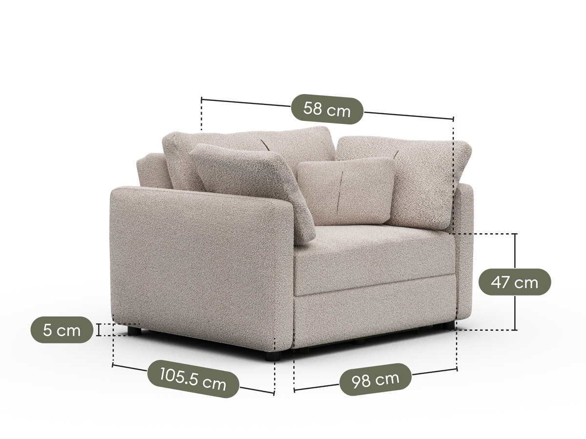Paddo Sofa Bed - Cliff Dive (Luxe edition) / 1.5-Seater (Single)