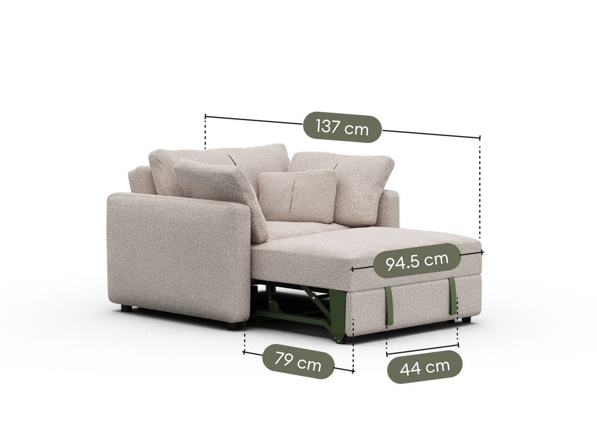 Paddo Sofa Bed - Cliff Dive (Luxe edition) / 1.5-Seater (Single)