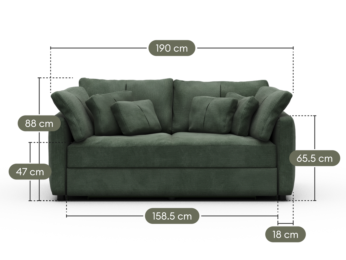 Paddo Sofa Bed - Fern Gully / 3-Seater (Queen)