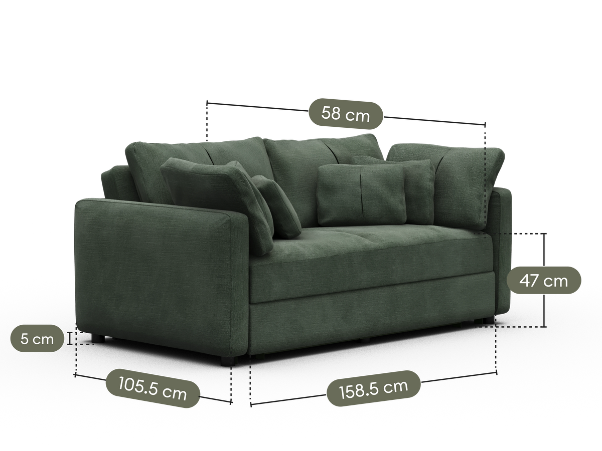 Paddo Sofa Bed - Fern Gully / 3-Seater (Queen)