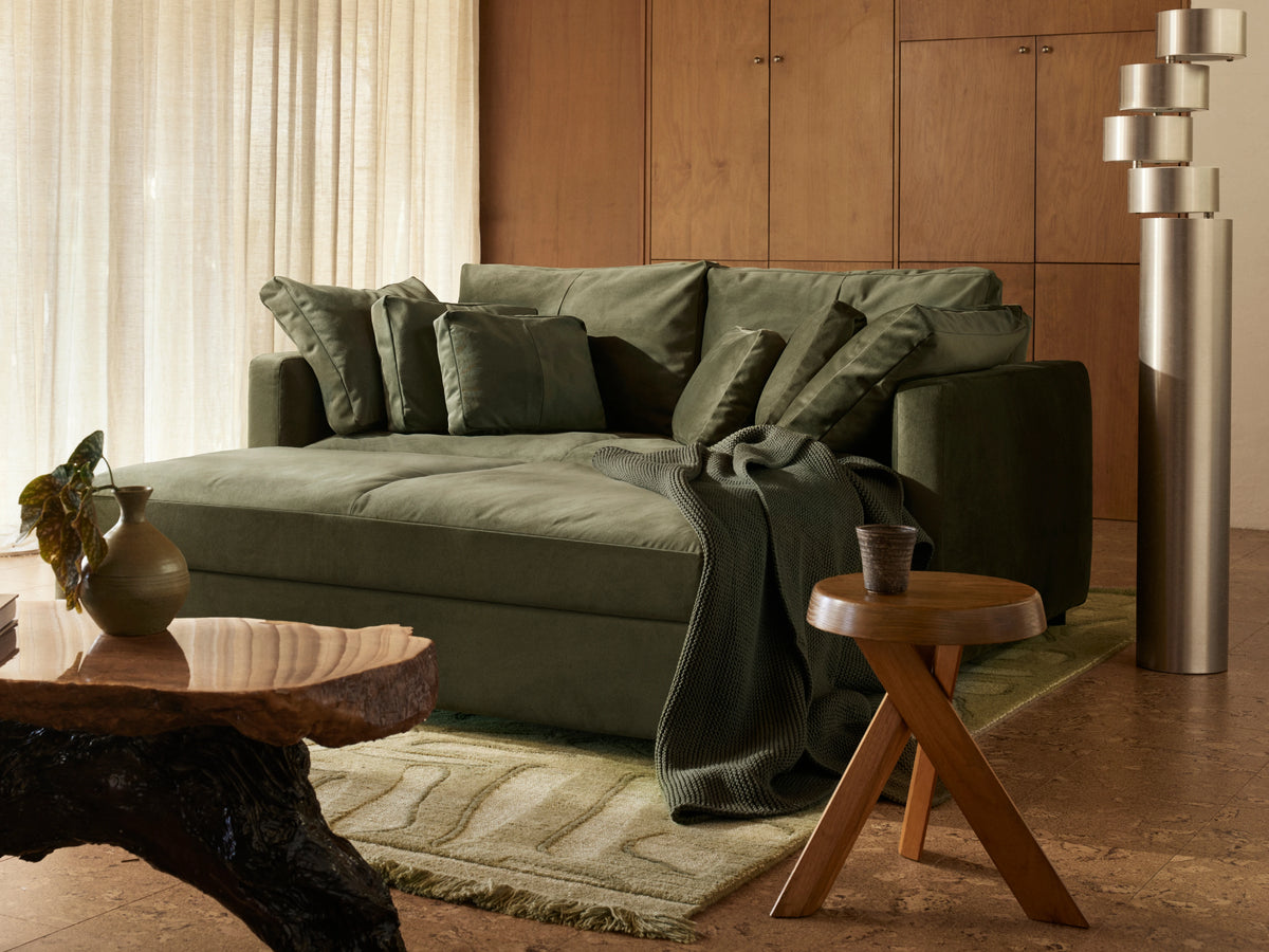 Paddo Sofa Bed - Velvet Moss (Velvet) / 2.5-Seater (Double)