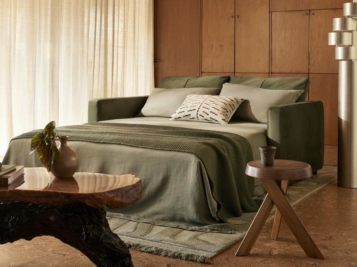 Paddo Sofa Bed - Velvet Moss (Velvet) / 2.5-Seater (Double)