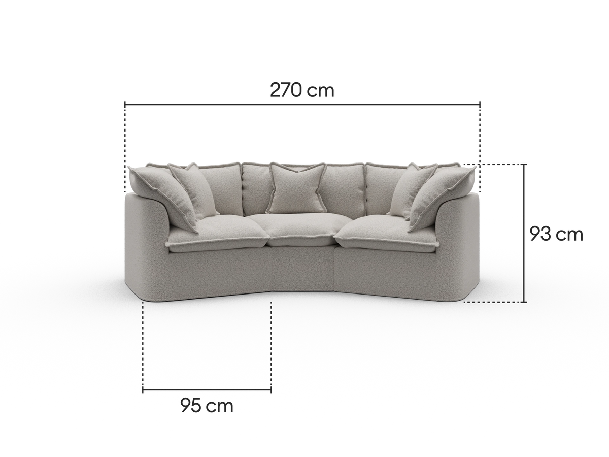 Tamarama Modular Sofa - 3 Sections / Regular / Aussie Latte (Luxe)