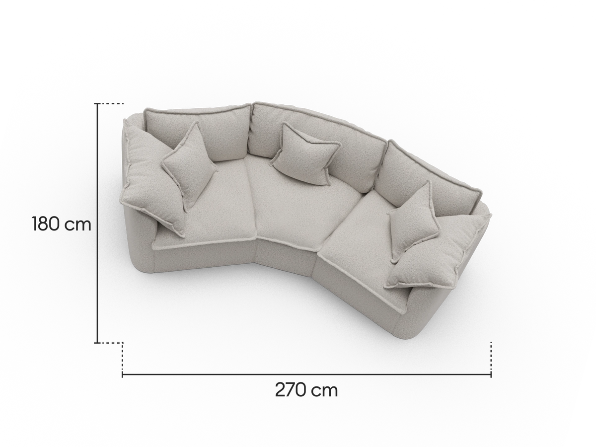 Tamarama Modular Sofa - 3 Sections / Regular / Aussie Latte (Luxe)