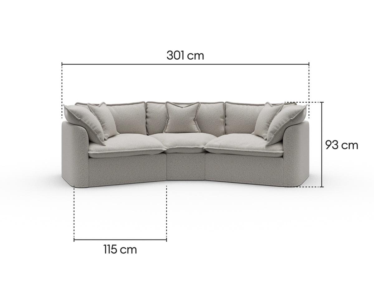 Tamarama Modular Sofa - 3 Sections / Extra Wide / Aussie Latte (Luxe)