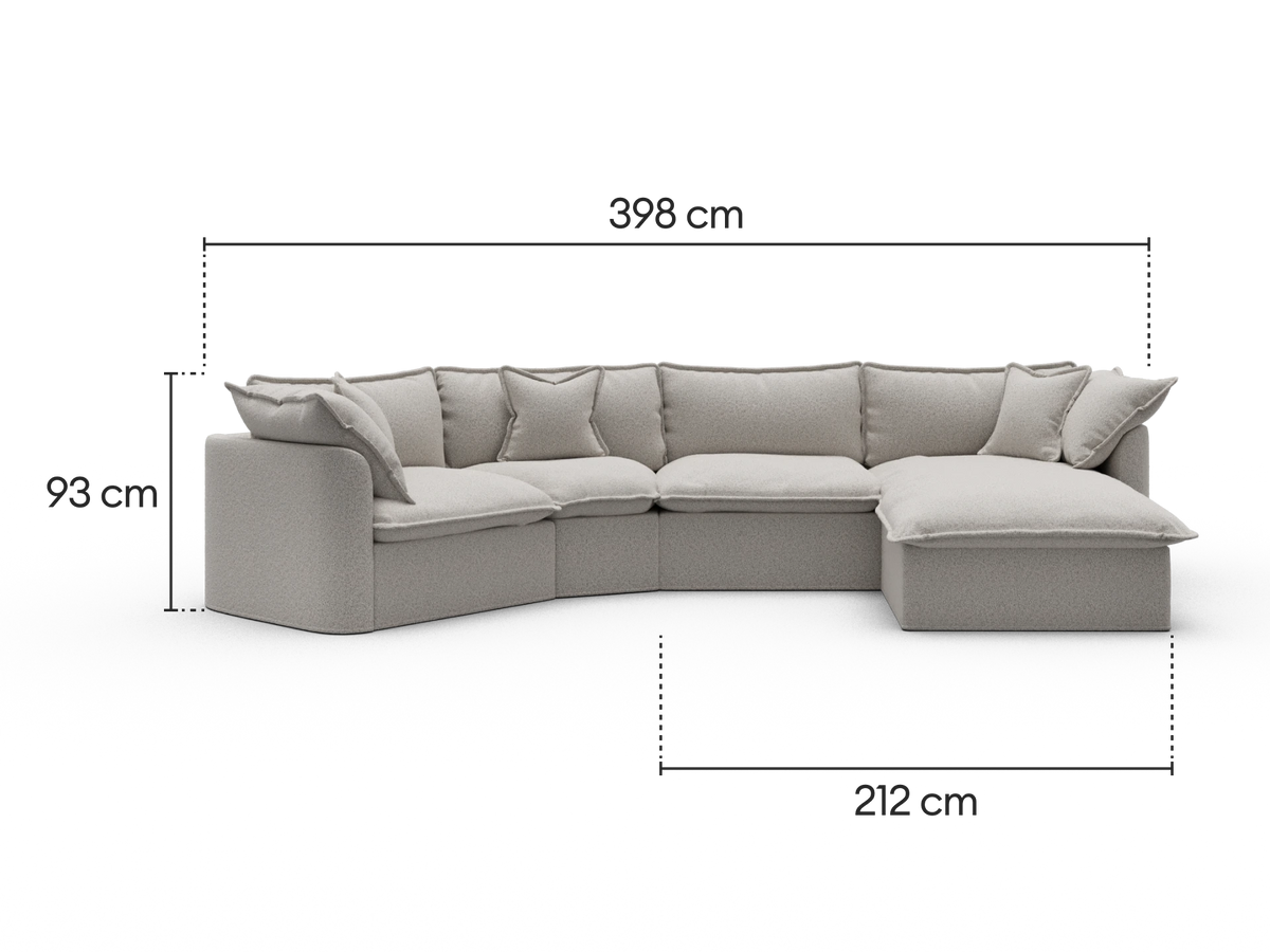 Tamarama Modular Sofa - 4 Sections / Extra Wide / Aussie Latte (Luxe)