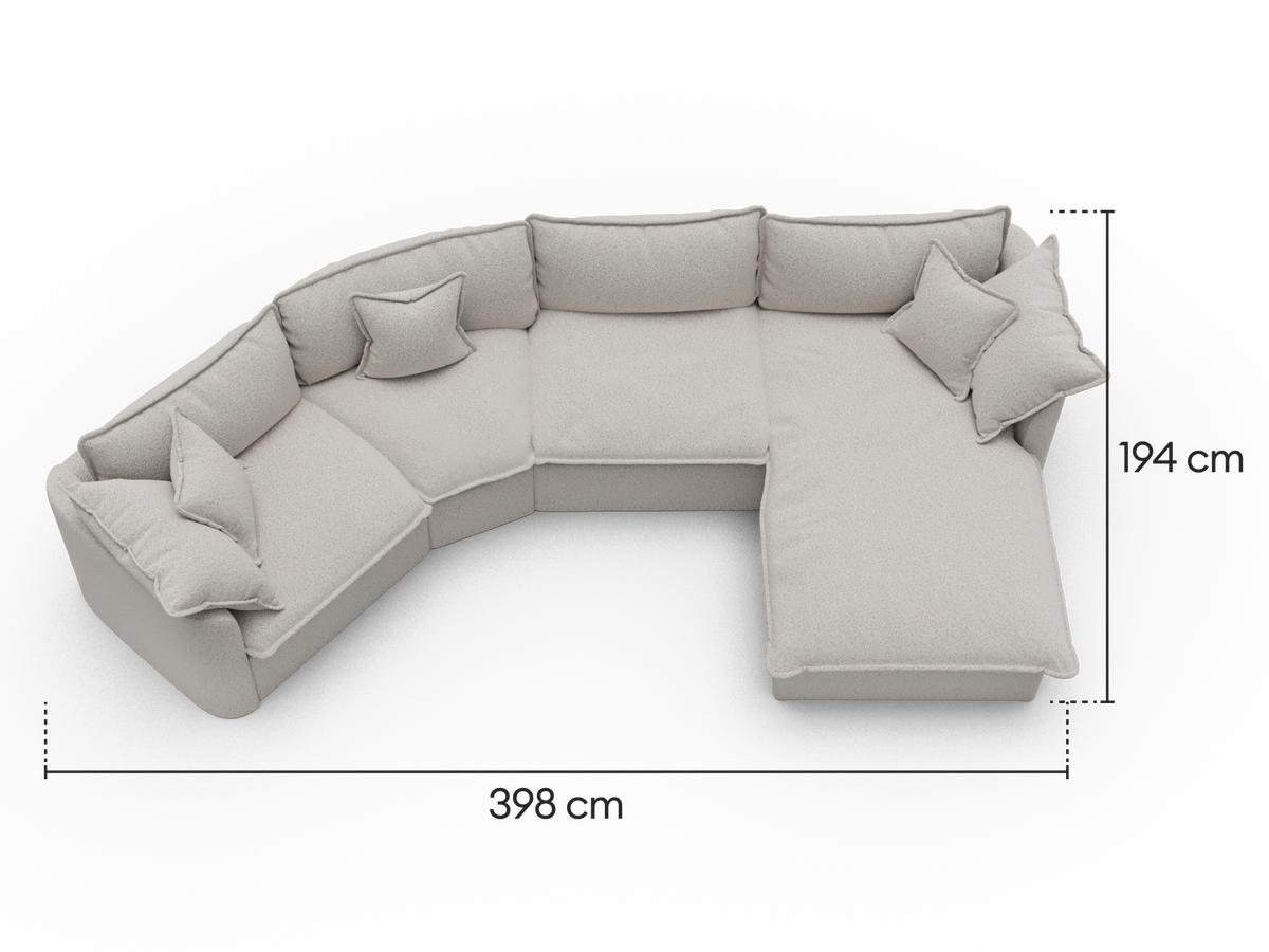 Tamarama Modular Sofa - 4 Sections / Extra Wide / Aussie Latte (Luxe)