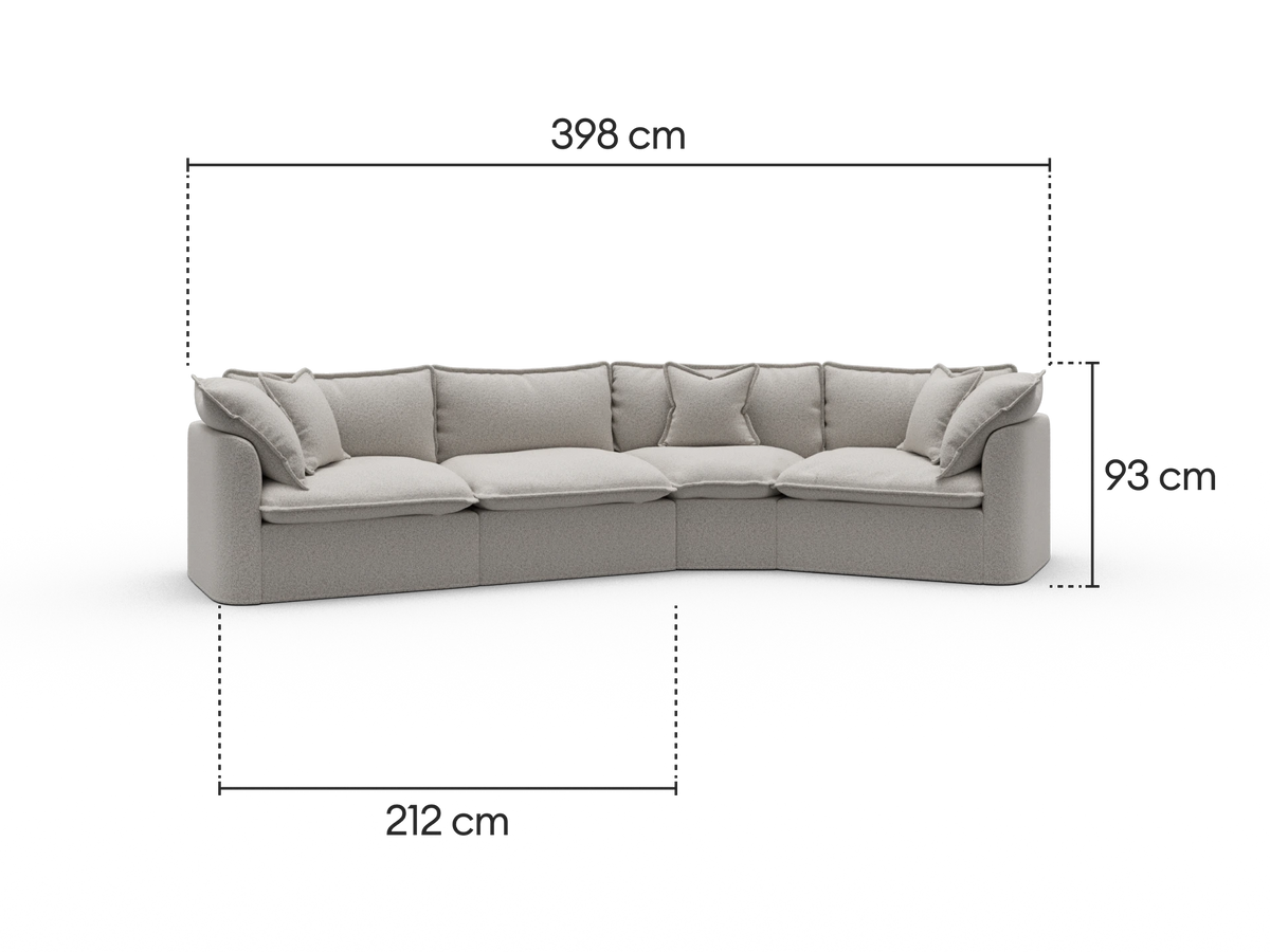 Tamarama Modular Sofa - 4 Sections / Extra Wide / Aussie Latte (Luxe)