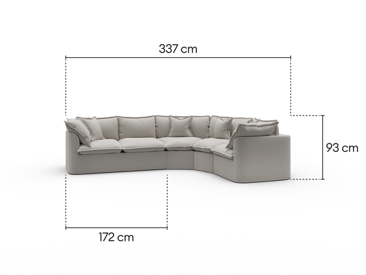 Tamarama Modular Sofa - 5 Sections / Regular / Aussie Latte (Luxe)