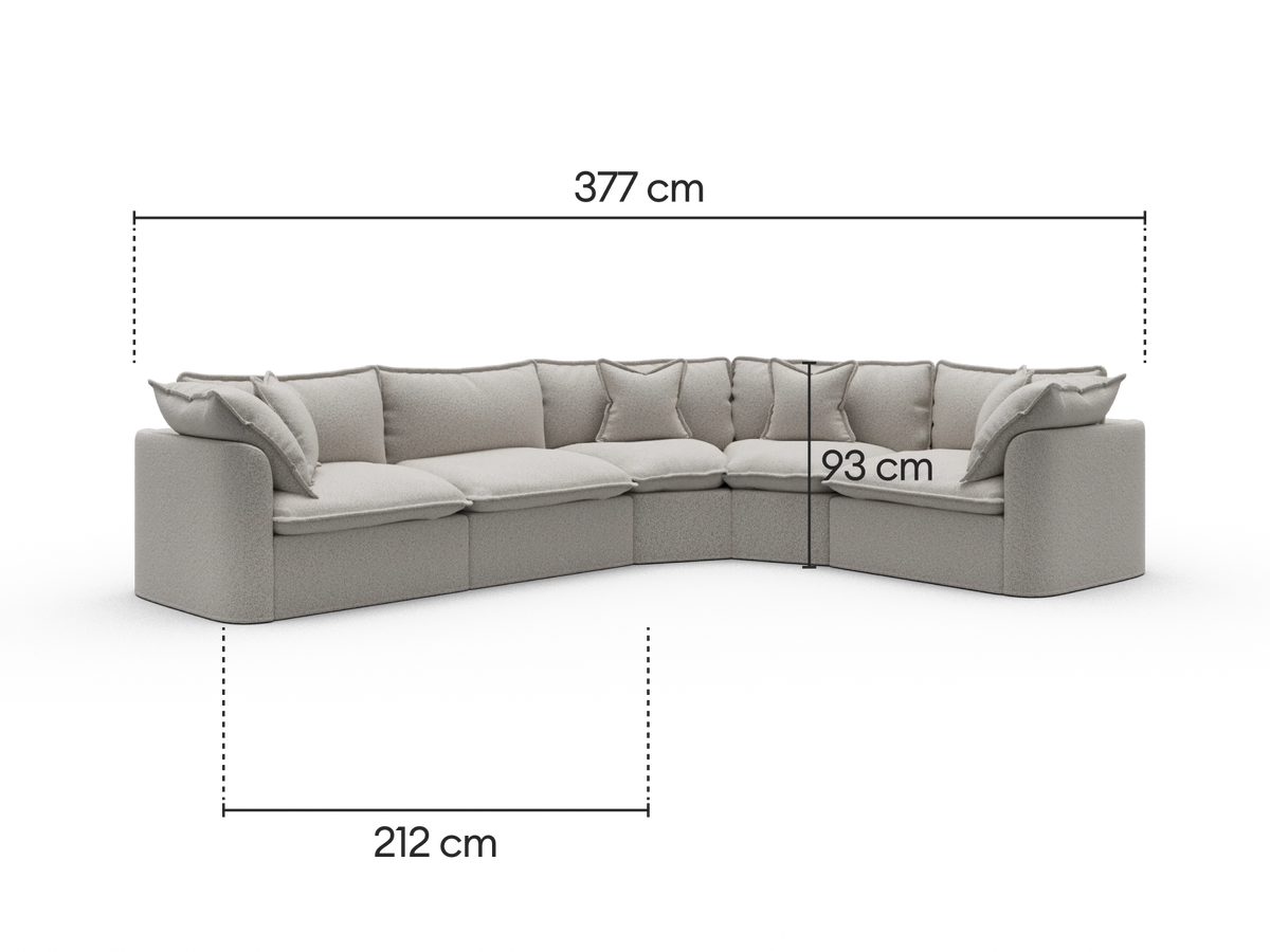 Tamarama Modular Sofa - 5 Sections / Extra Wide / Aussie Latte (Luxe)