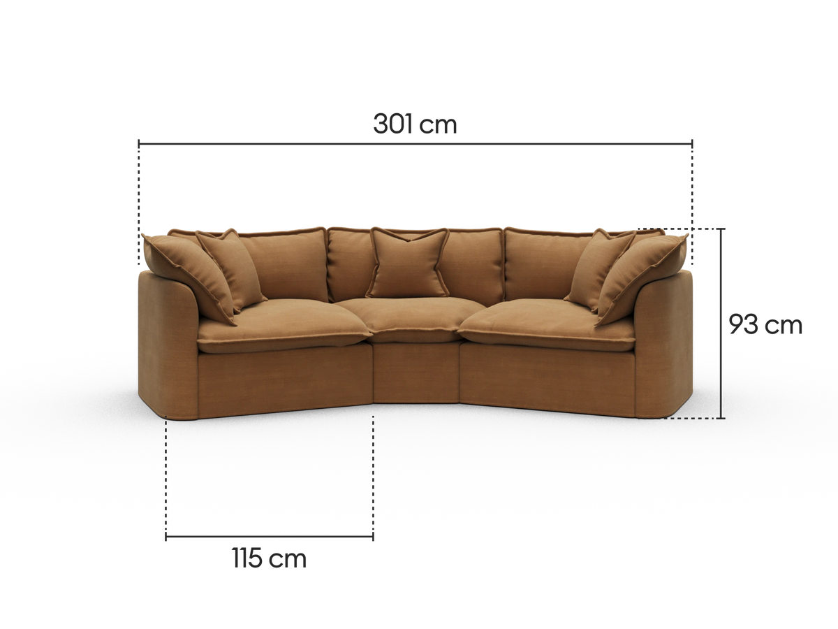 Tamarama Modular Sofa - 3 Sections / Extra Wide / Bronzed Aussie