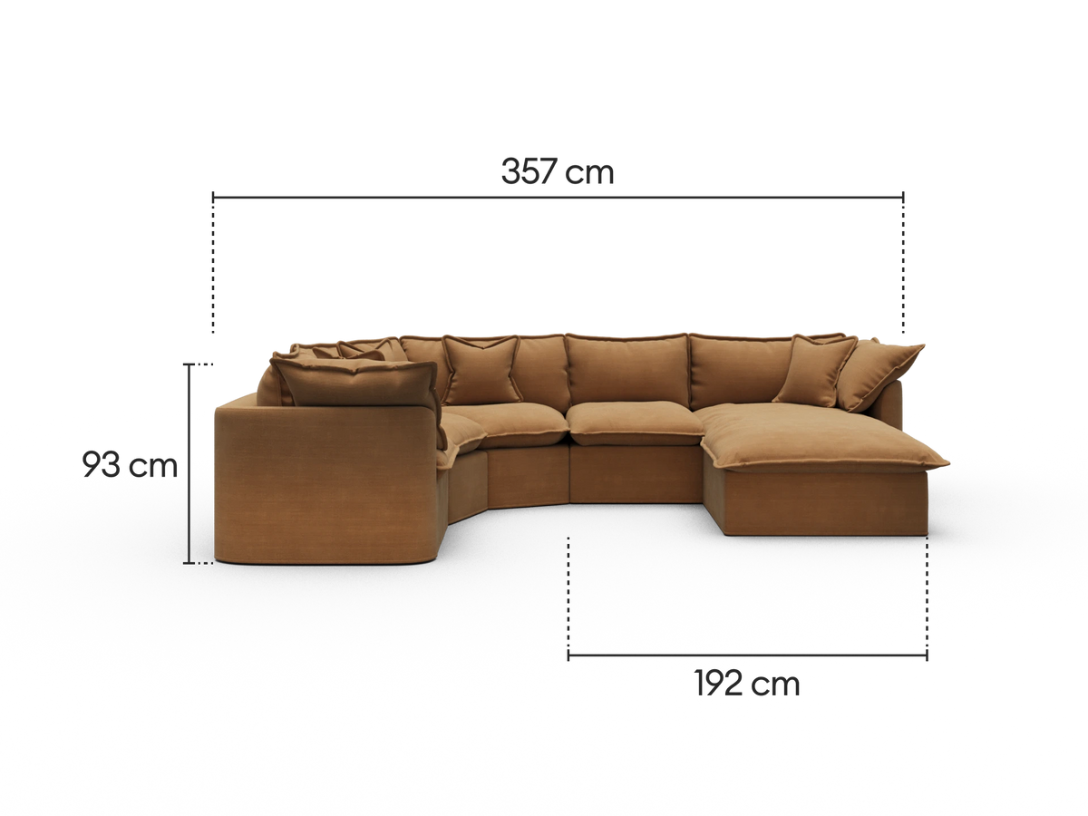 Tamarama Modular Sofa - 5 Sections with Chaise / Regular / Bronzed Aussie