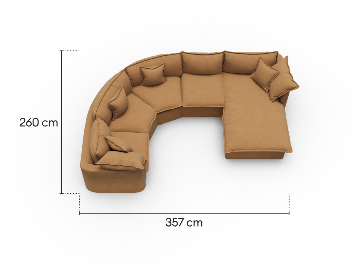 Tamarama Modular Sofa - 5 Sections with Chaise / Regular / Bronzed Aussie