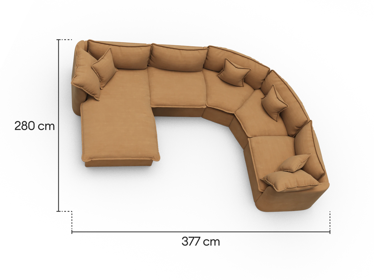 Tamarama Modular Sofa - 5 Sections with Chaise / Extra Wide / Bronzed Aussie