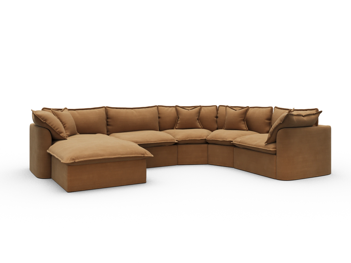 Tamarama Modular Sofa - 5 Sections with Chaise / Extra Wide / Bronzed Aussie