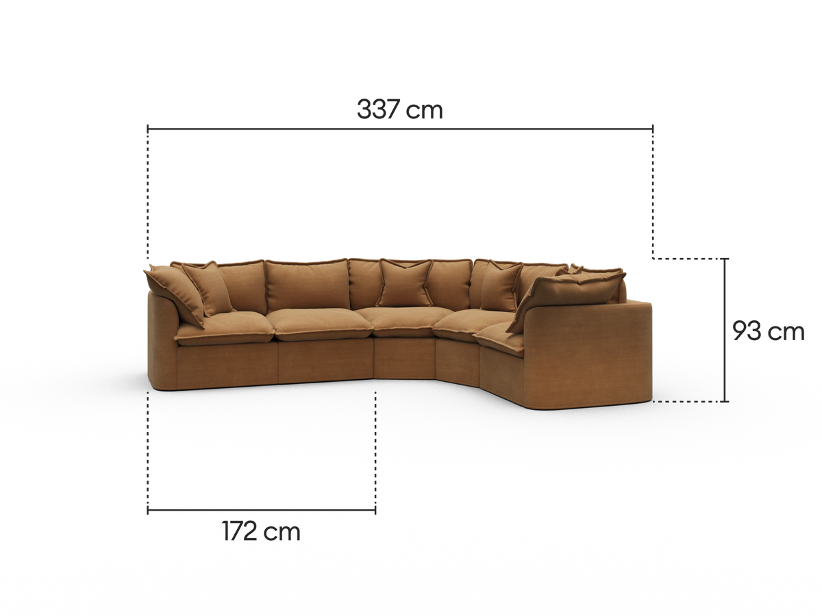 Tamarama Modular Sofa - 5 Sections / Regular / Bronzed Aussie