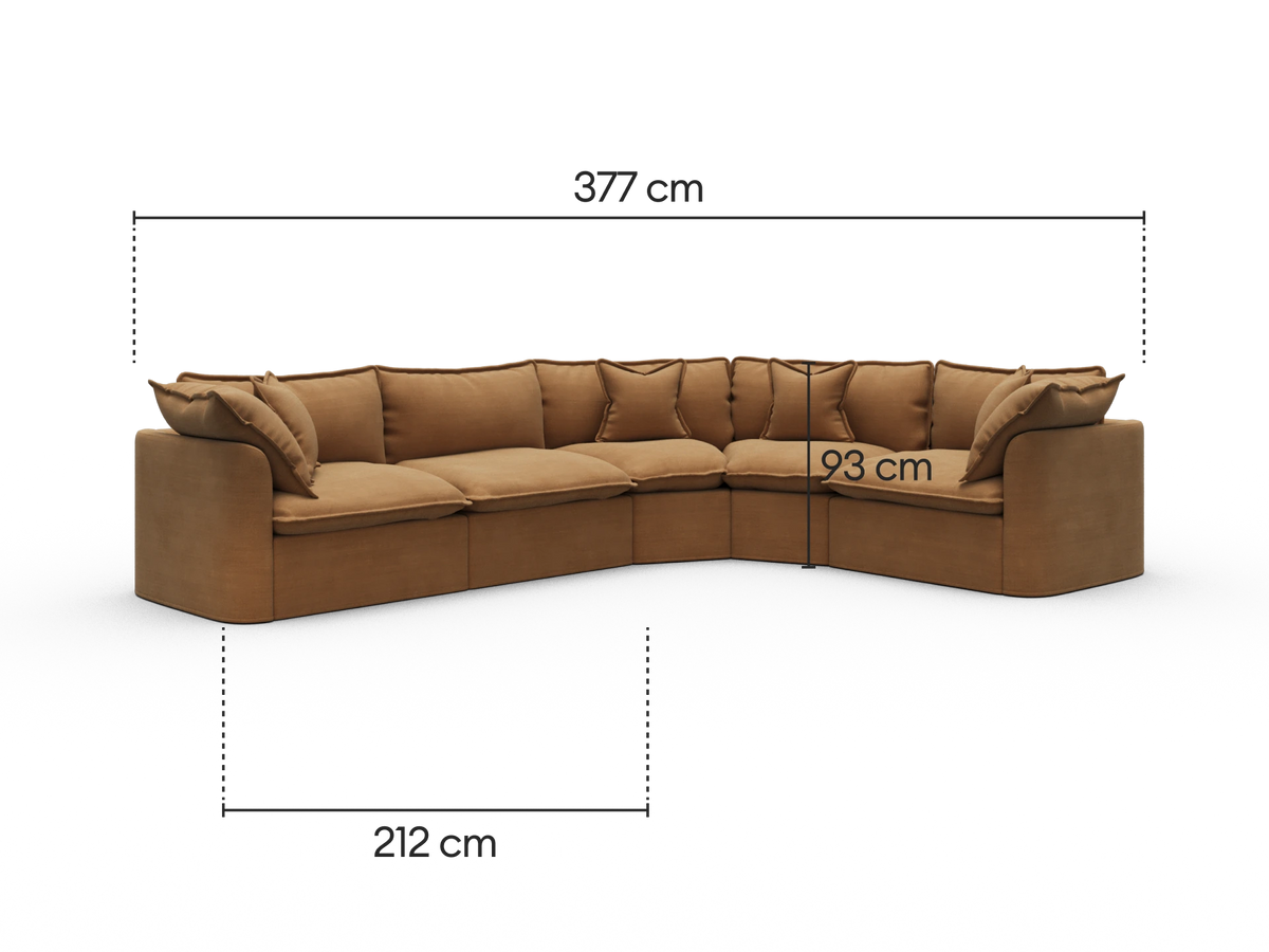 Tamarama Modular Sofa - 5 Sections / Extra Wide / Bronzed Aussie