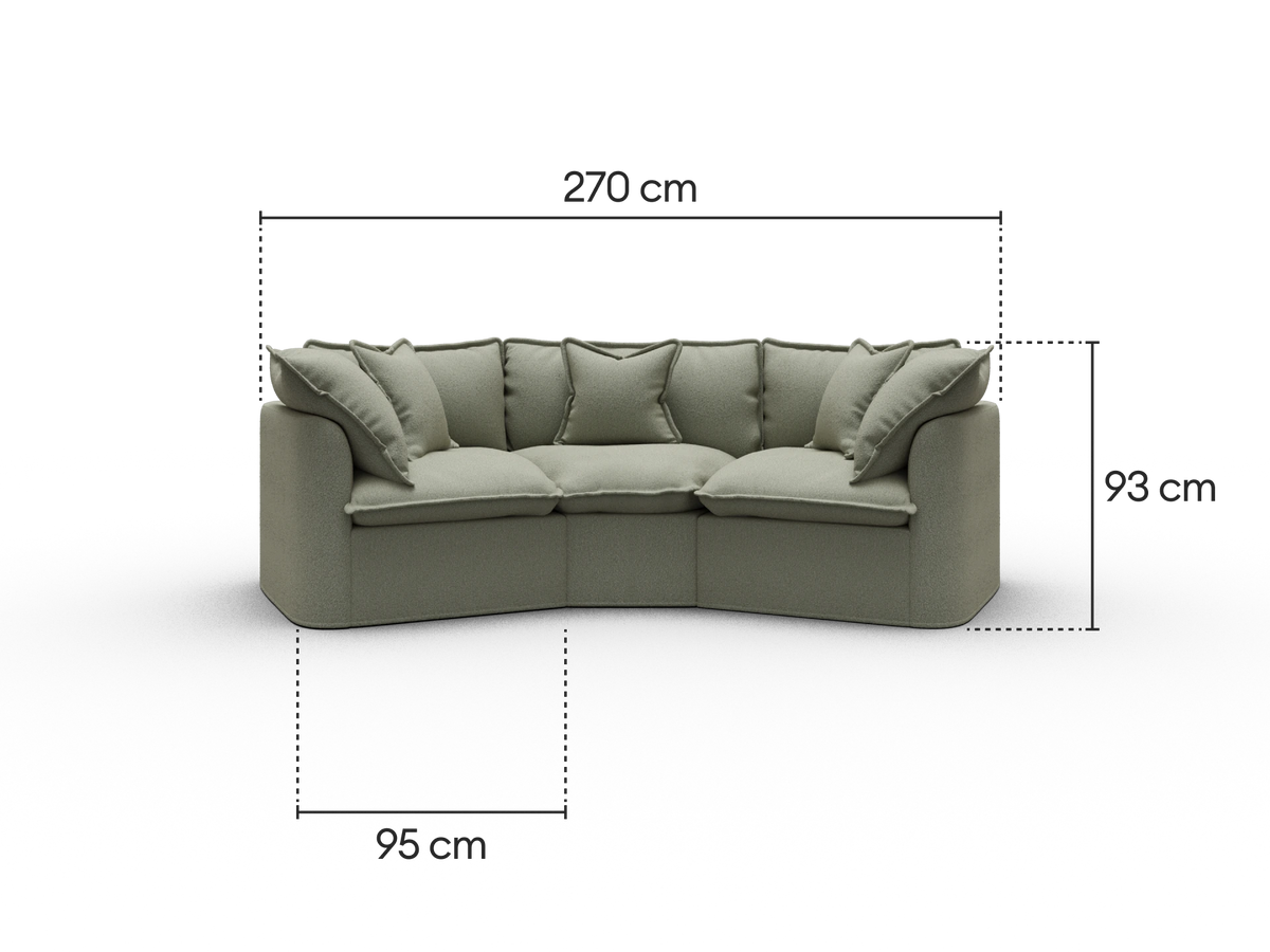 Tamarama Modular Sofa - 3 Sections / Regular / Frosty Grass (Luxe)