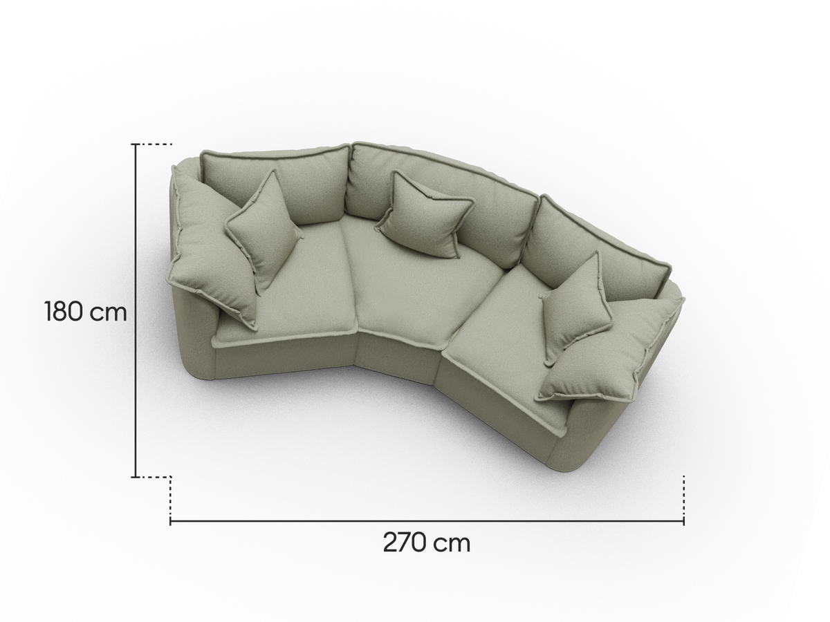 Tamarama Modular Sofa - 3 Sections / Regular / Frosty Grass (Luxe)