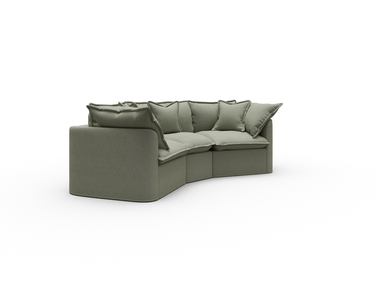 Tamarama Modular Sofa - 3 Sections / Regular / Frosty Grass (Luxe)