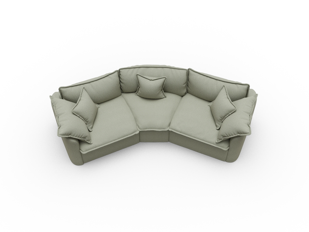 Tamarama Modular Sofa - 3 Sections / Extra Wide / Frosty Grass (Luxe)