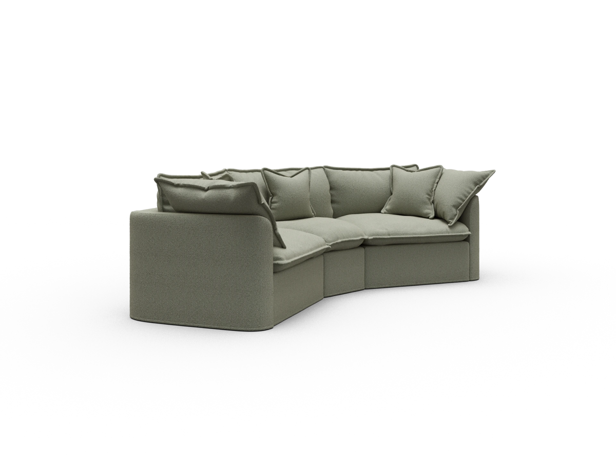 Tamarama Modular Sofa - 3 Sections / Extra Wide / Frosty Grass (Luxe)