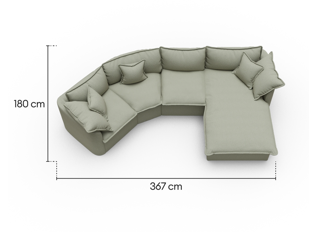 Tamarama Modular Sofa - 4 Sections / Regular / Frosty Grass (Luxe)