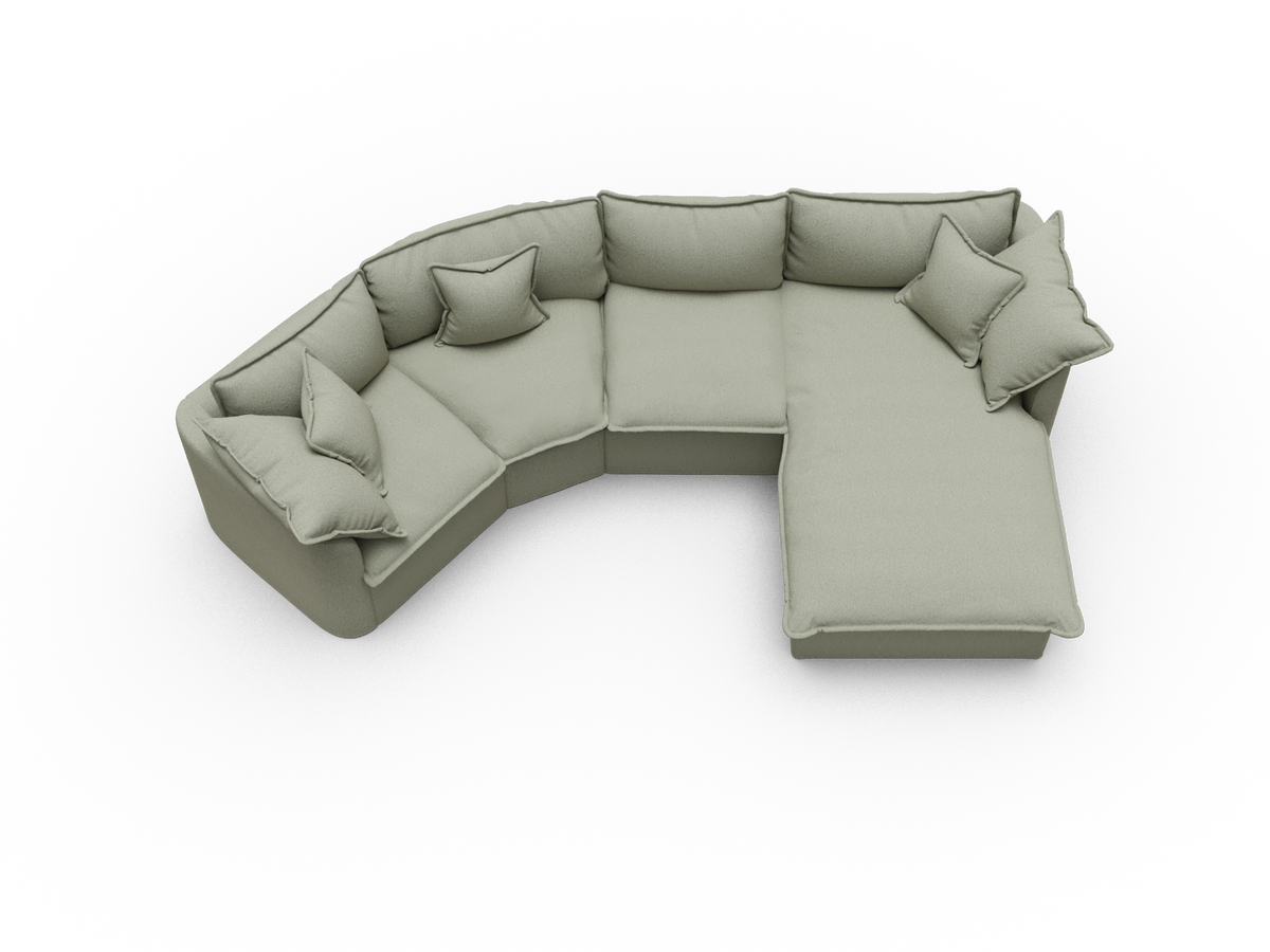 Tamarama Modular Sofa - 4 Sections / Regular / Frosty Grass (Luxe)