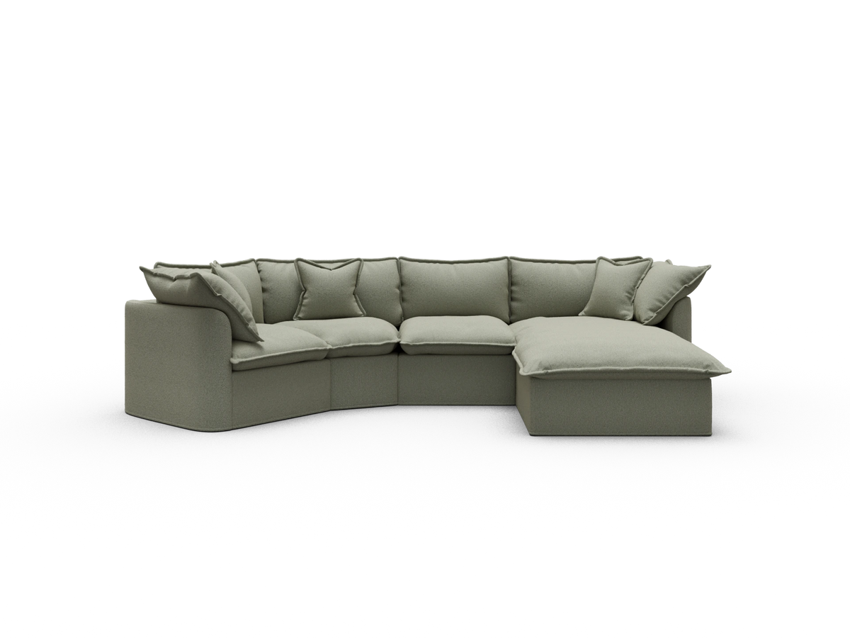 Tamarama Modular Sofa - 4 Sections / Regular / Frosty Grass (Luxe)
