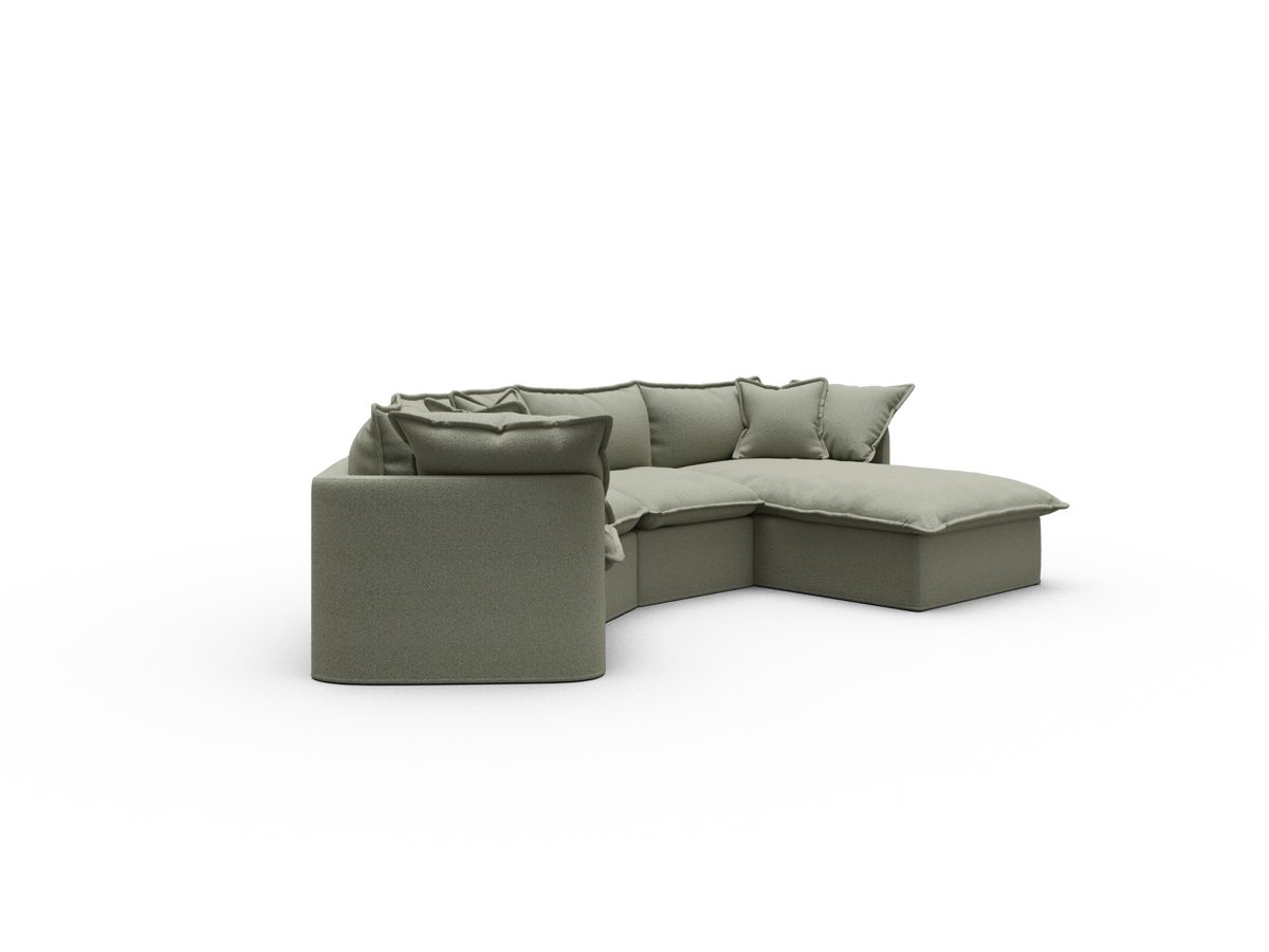 Tamarama Modular Sofa - 4 Sections / Regular / Frosty Grass (Luxe)