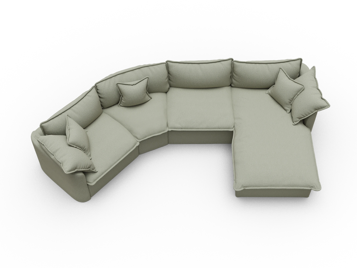 Tamarama Modular Sofa - 4 Sections / Extra Wide / Frosty Grass (Luxe)