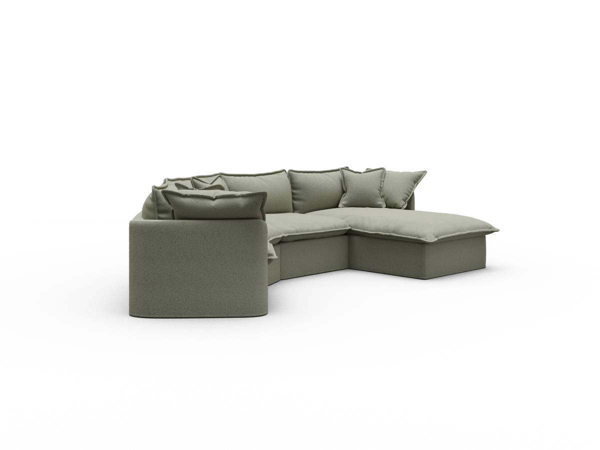 Tamarama Modular Sofa - 4 Sections / Extra Wide / Frosty Grass (Luxe)