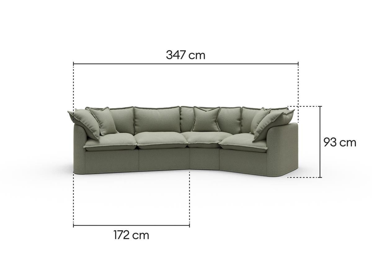 Tamarama Modular Sofa - 4 Sections / Regular / Frosty Grass (Luxe)