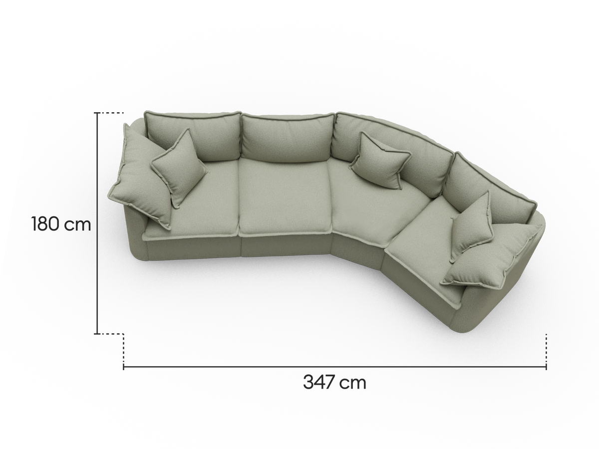 Tamarama Modular Sofa - 4 Sections / Regular / Frosty Grass (Luxe)