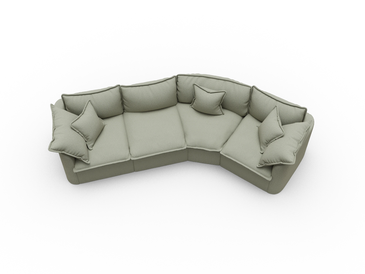 Tamarama Modular Sofa - 4 Sections / Regular / Frosty Grass (Luxe)