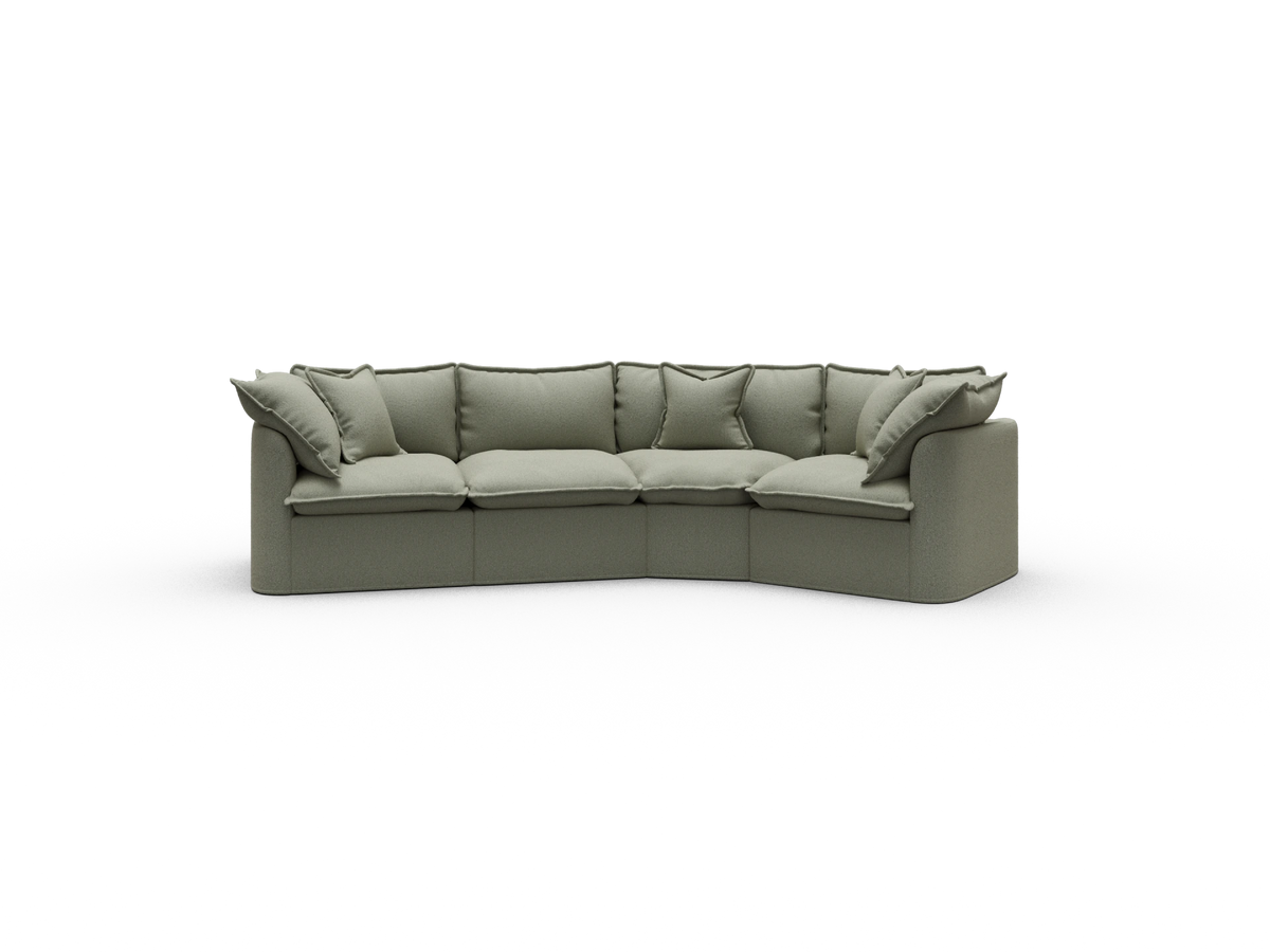 Tamarama Modular Sofa - 4 Sections / Regular / Frosty Grass (Luxe)