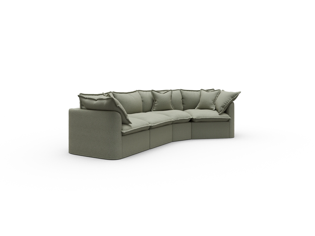 Tamarama Modular Sofa - 4 Sections / Regular / Frosty Grass (Luxe)