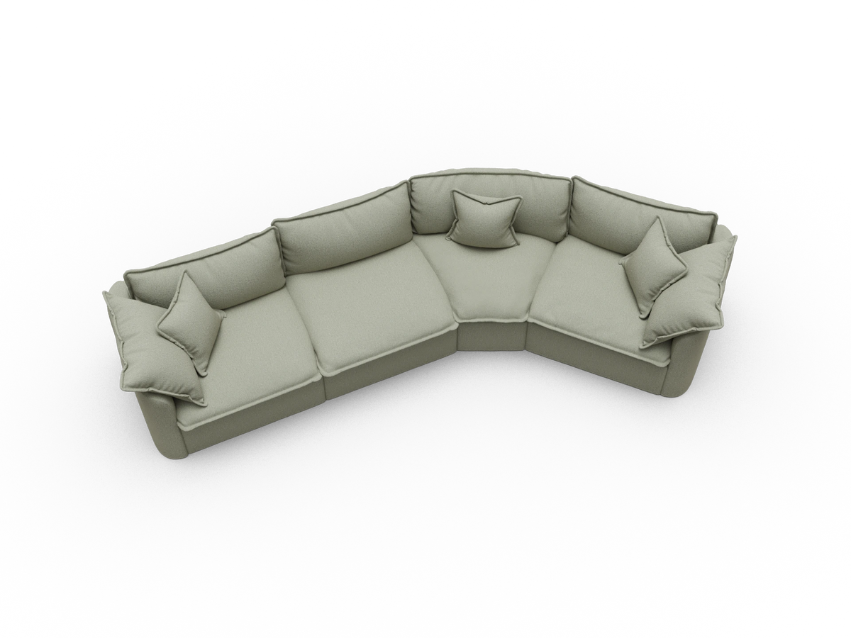 Tamarama Modular Sofa - 4 Sections / Extra Wide / Frosty Grass (Luxe)