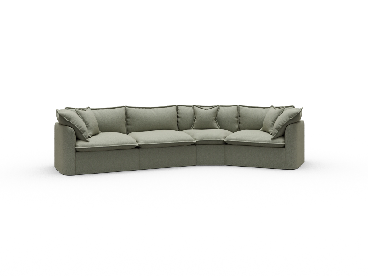 Tamarama Modular Sofa - 4 Sections / Extra Wide / Frosty Grass (Luxe)