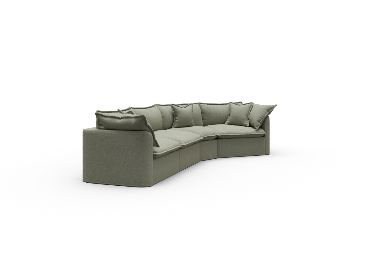 Tamarama Modular Sofa - 4 Sections / Extra Wide / Frosty Grass (Luxe)