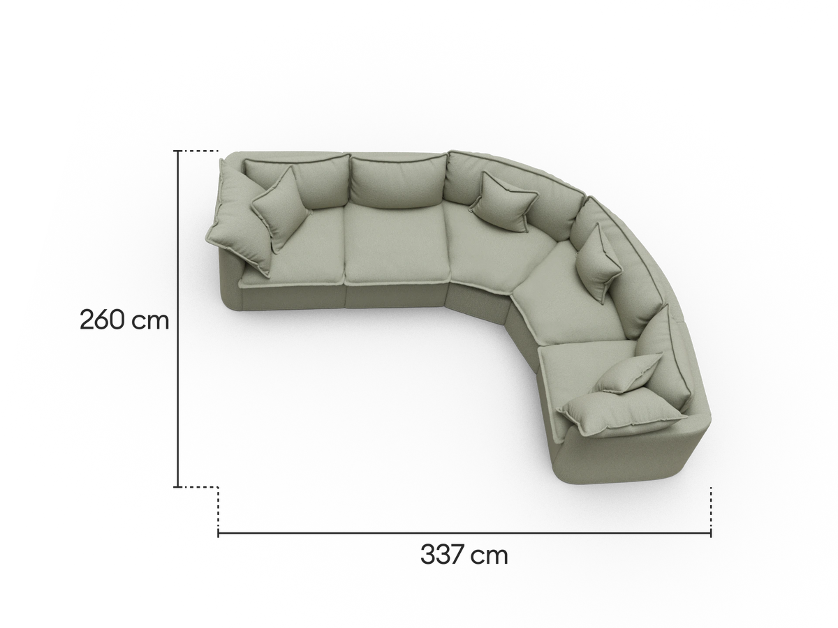 Tamarama Modular Sofa - 5 Sections / Regular / Frosty Grass (Luxe)