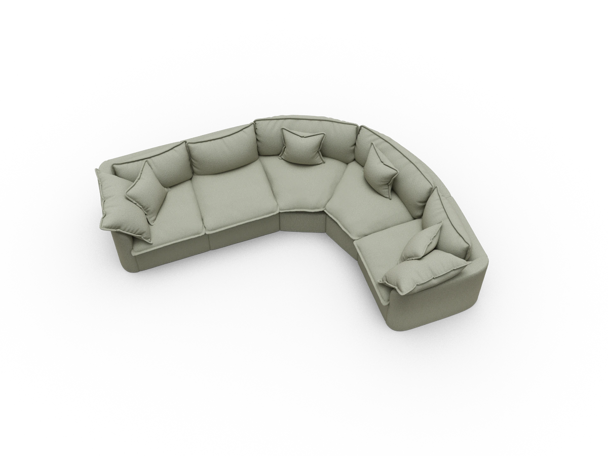 Tamarama Modular Sofa - 5 Sections / Regular / Frosty Grass (Luxe)